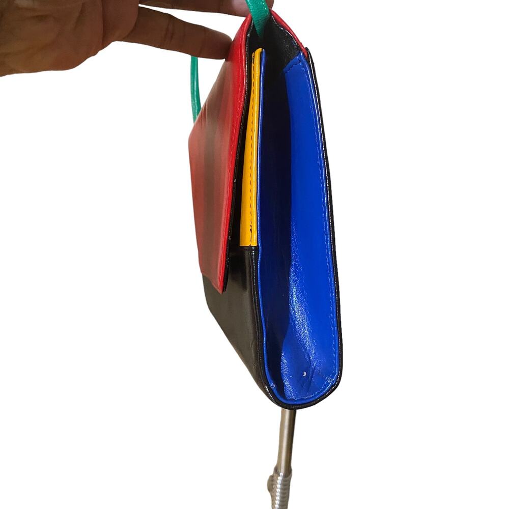 Multicolor Colorblock Envelope Crossbody Bag in Red/Yellow/Black/Royal Blue/Teal - Picture 9 of 10
